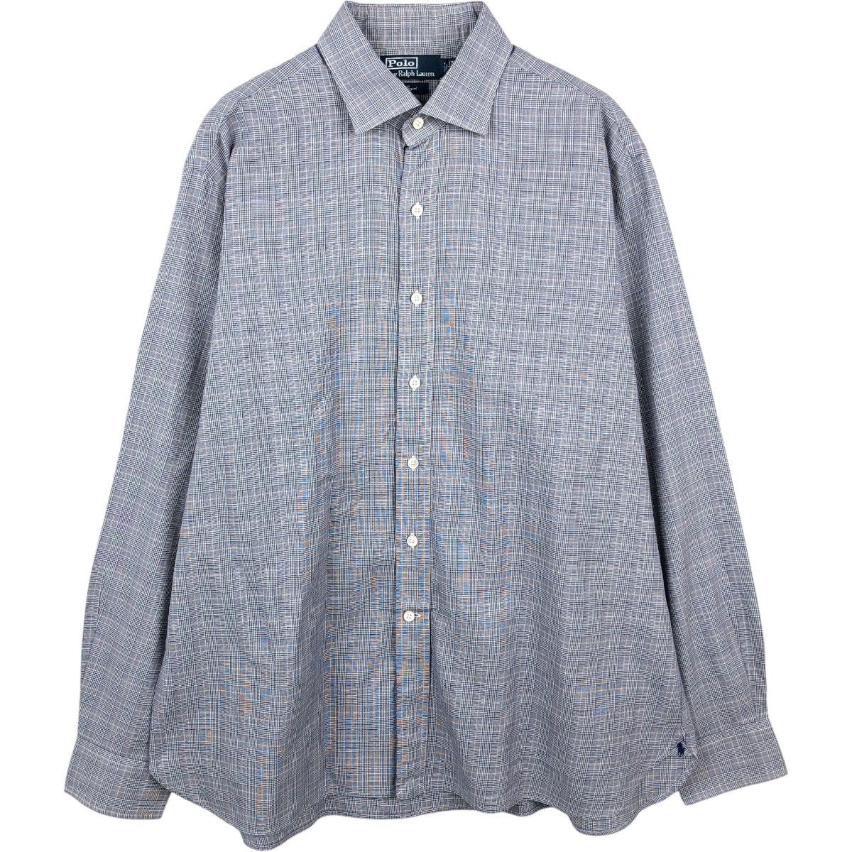 古着 ラルフローレン Ralph Lauren POLO by Ralph Lauren REGENT グレンチェック 長袖 コットンチェックシャツ メンズXL相当/eaa662719