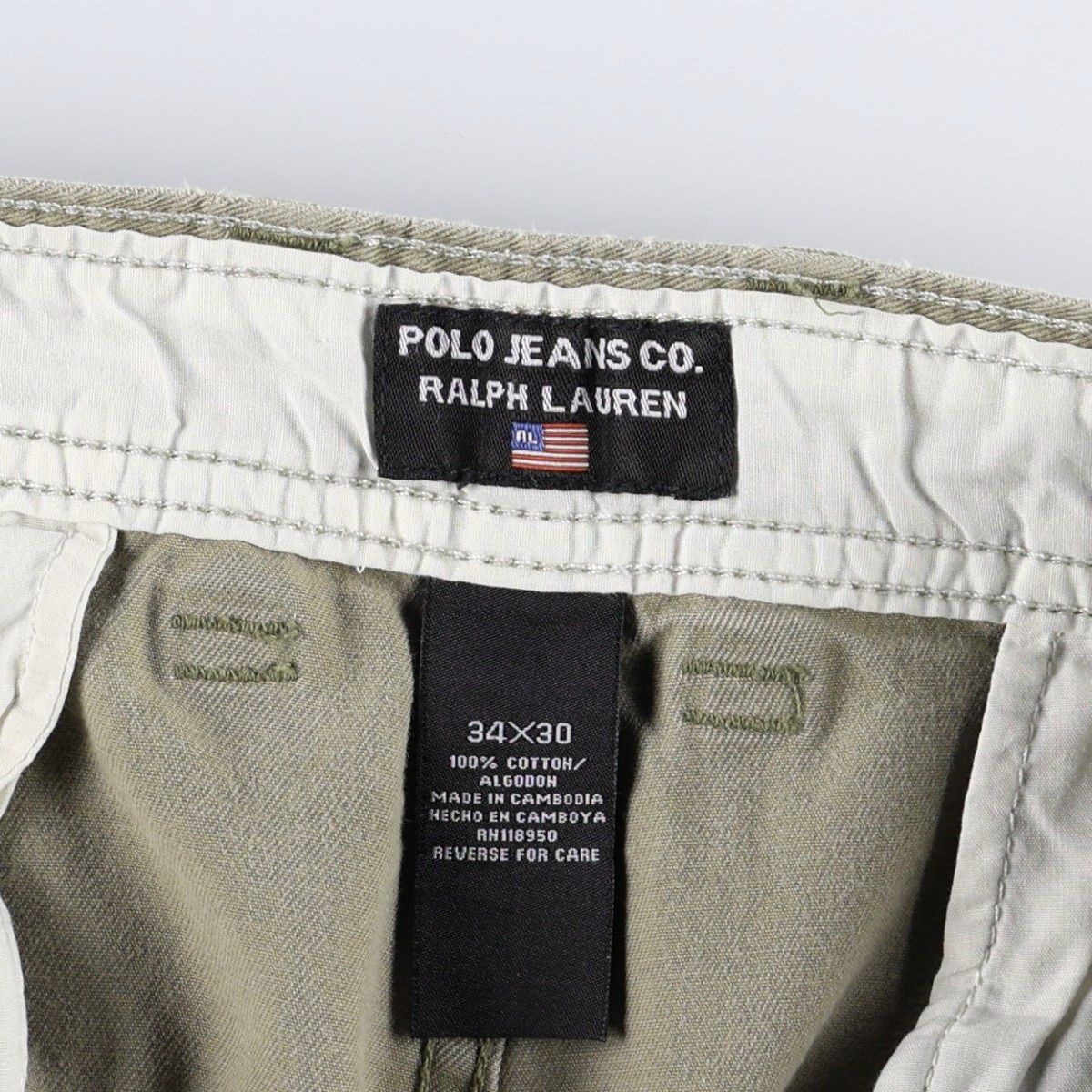 古着 ラルフローレン Ralph Lauren POLO JEANS COMPANY ミリタリー カーゴパンツ メンズw35相当/eaa663062