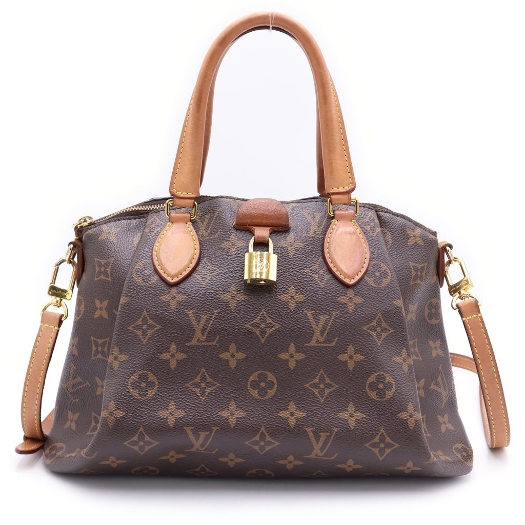 LOUIS VUITTON (ルイヴィトン) モノグラム リボリーMM 2WAYハンドバッグ ショルダーバッグ ブラウン レザー×PVC M44546 ゴールド金具