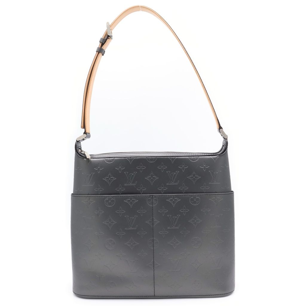 LOUIS VUITTON (ルイヴィトン) モノグラム マット サッター レザー ショルダーバッグ グレー M55165