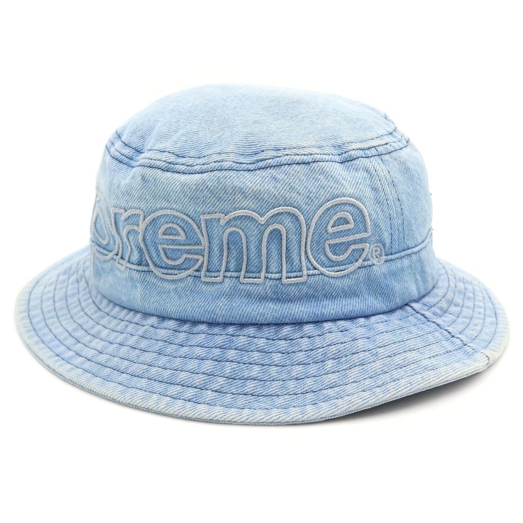 SUPREME (シュプリーム) 23SS Outline Crusher Denim アウトライン クラッシャー デニムバケットハット 帽子 インディゴ
