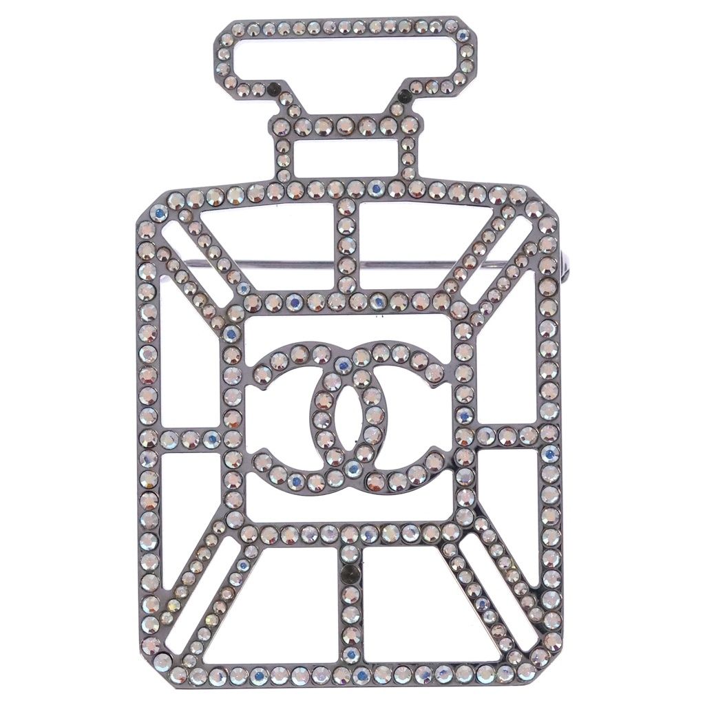 CHANEL (シャネル) 香水ボトルモチーフ ラインストーンブローチ ピンバッジ ピンク×シルバー 35,750円