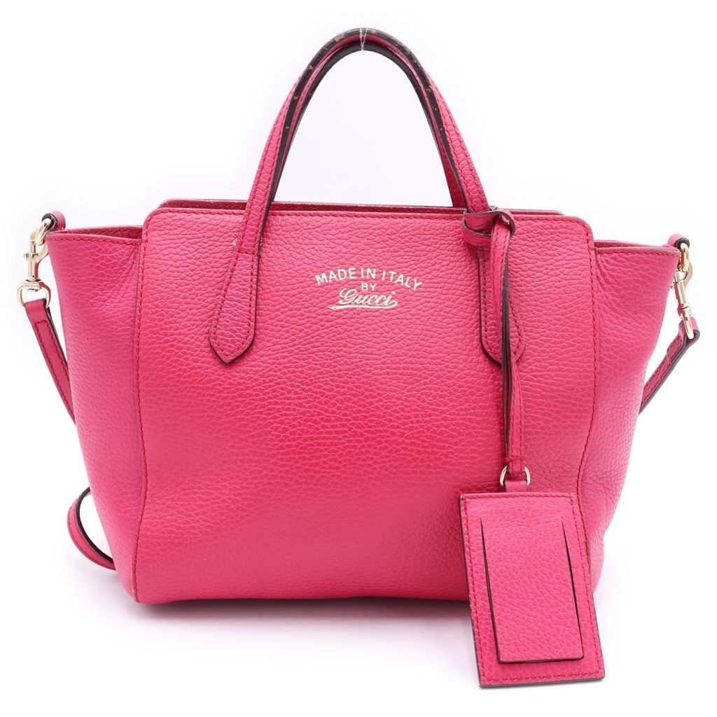 GUCCI (グッチ) 2WAYハンドバッグ ショルダーバッグ ピンク レザー 368827 ゴールド金具