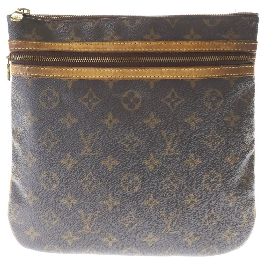 LOUIS VUITTON (ルイヴィトン) モノグラム ポシェットボスフォール ショルダーバッグ ブラウン レザー×PVC M40044 ゴールド金具