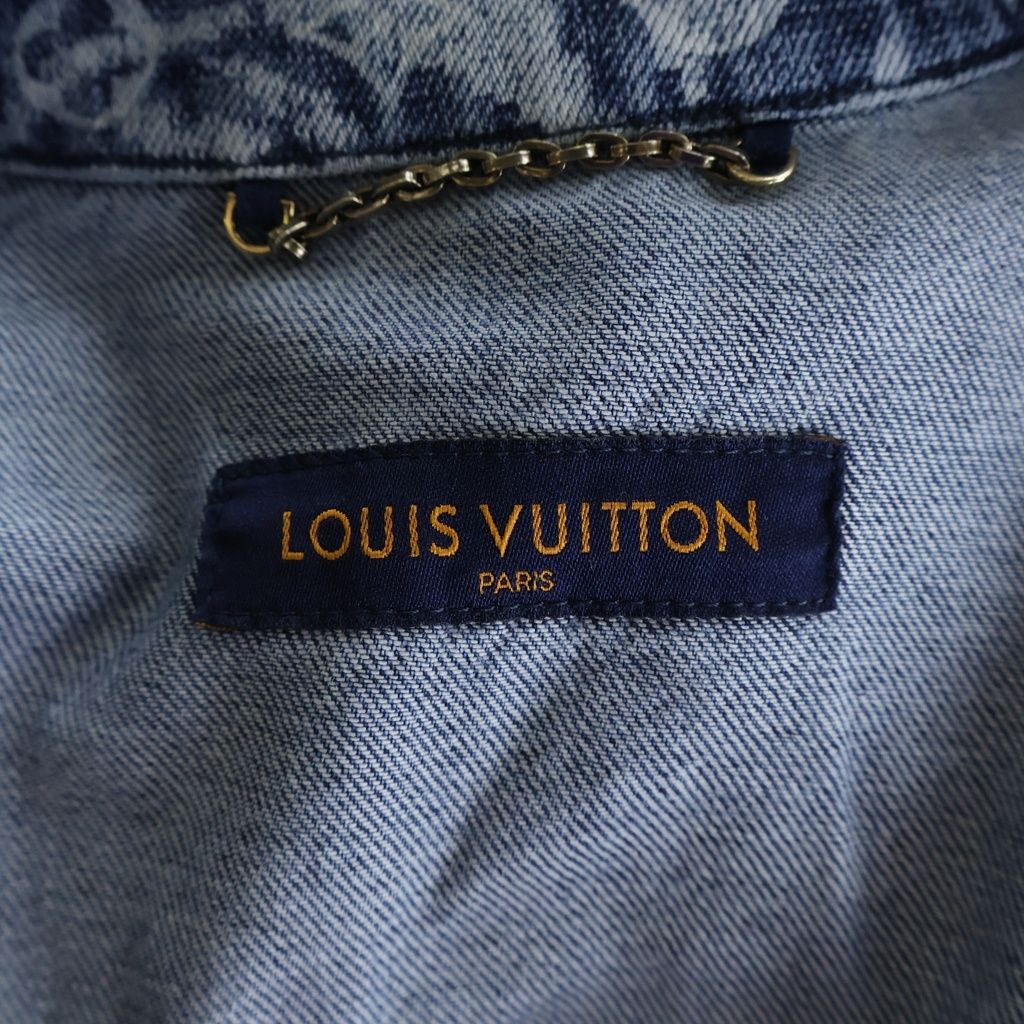 LOUIS VUITTON (ルイヴィトン) 21SS Hawaiian Tapestry Denim Shirt RM211M ZMC HKS02W ハワイアン タペストリーデニム半袖シャツ インディゴ