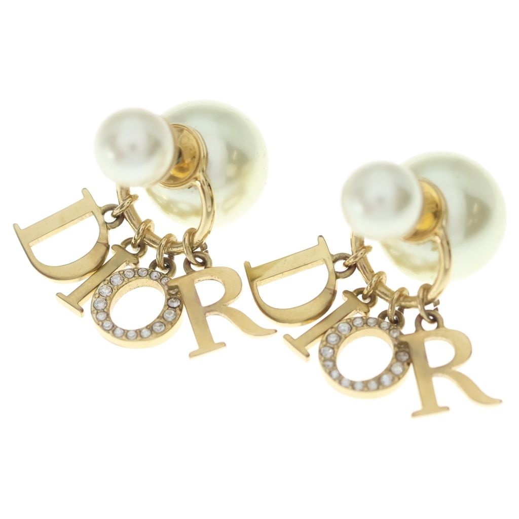 DIOR (ディオール) Tribales トライバル ピアス ロゴ パール×ライン