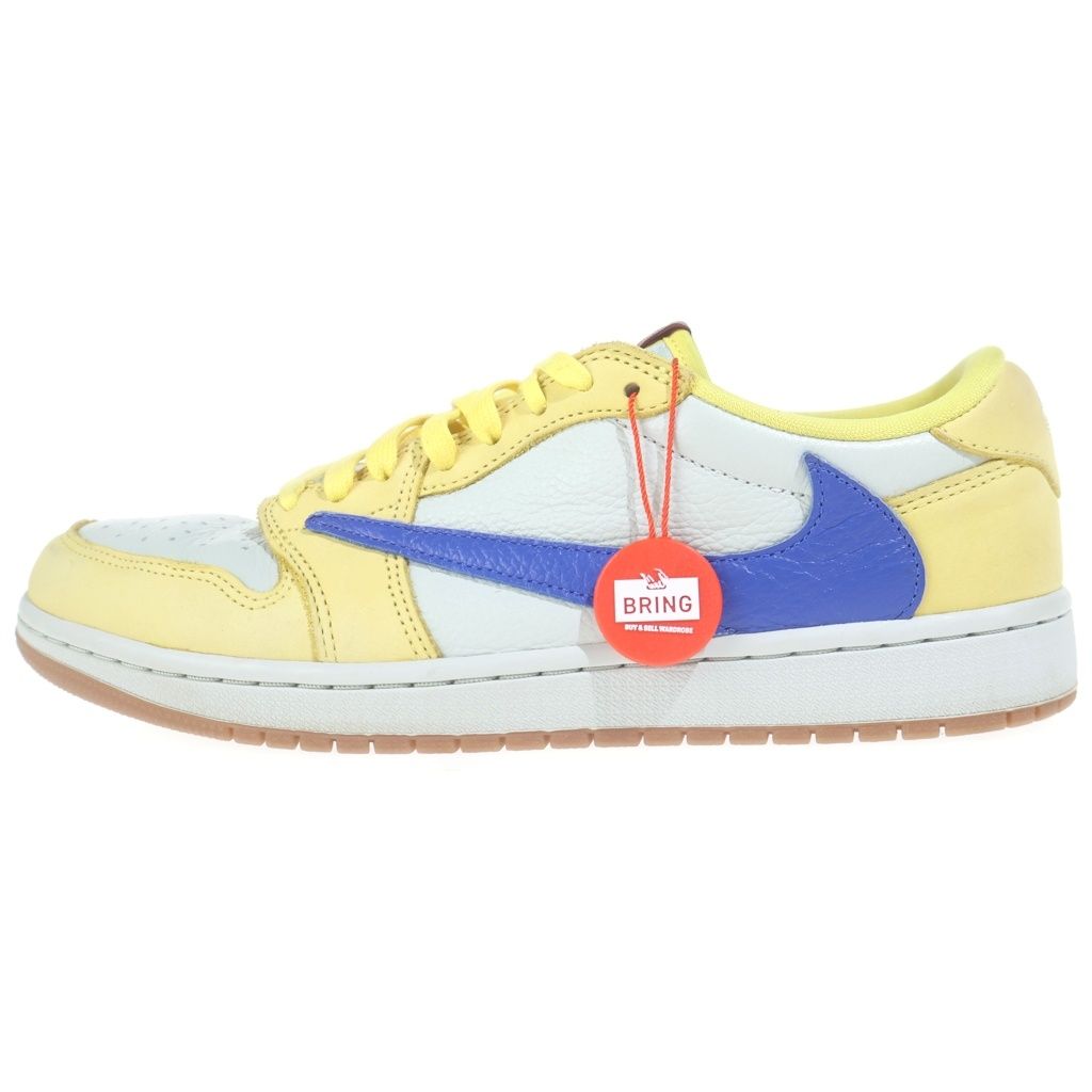NIKE (ナイキ) ×TRAVIS SCOTT WMNS AIR JORDAN 1 RETRO LOW OG CANARY ウィメンズ エアジョーダン1 カナリー ローカットスニーカー イエロー US10/27cm DZ4137-700
