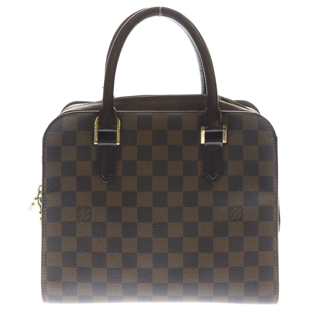 LOUIS VUITTON (ルイヴィトン) ダミエ トリアナ ハンドバッグ ブラウン レザー×PVC N51155 ゴールド金具