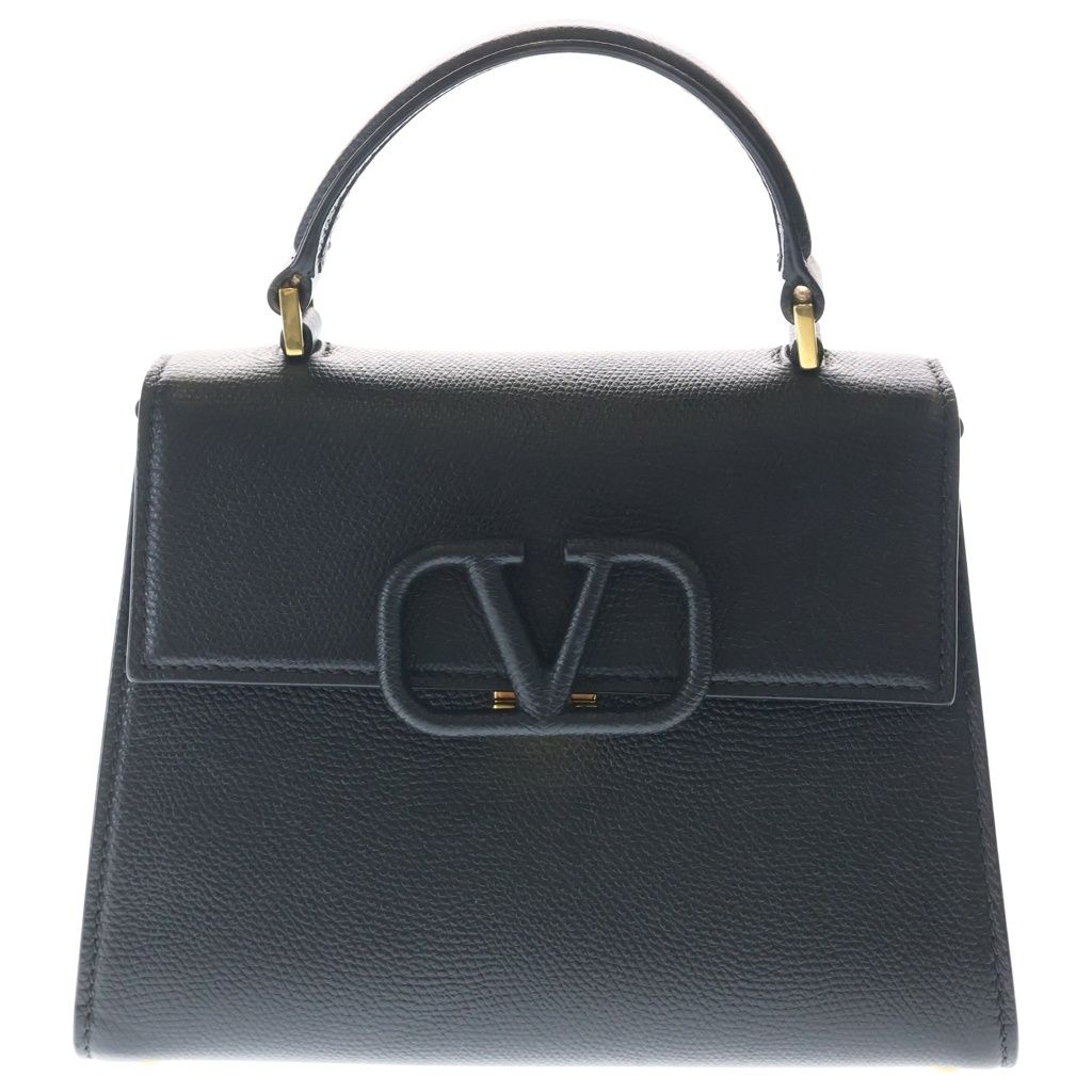 VALENTINO (ヴァレンティノ) ガラヴァーニ Vスリング グレインカーフスキン スモール ハンドバッグ ショルダーバッグ ブラック 72,600円