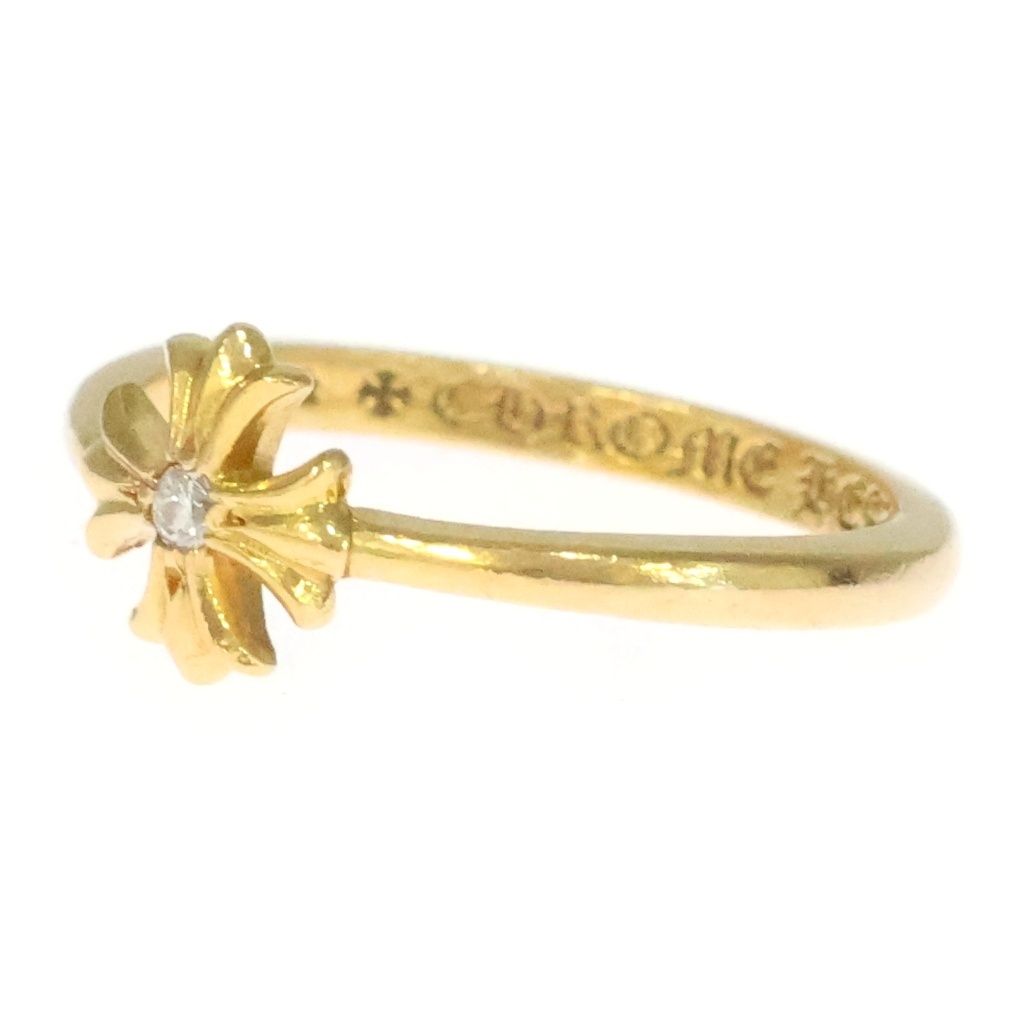 CHROME HEARTS (クロムハーツ) 22K BUBBLEGUM CH PLS 1/DIA バブルガム CHプラスリング 1ダイヤ ゴールド - 192,500円