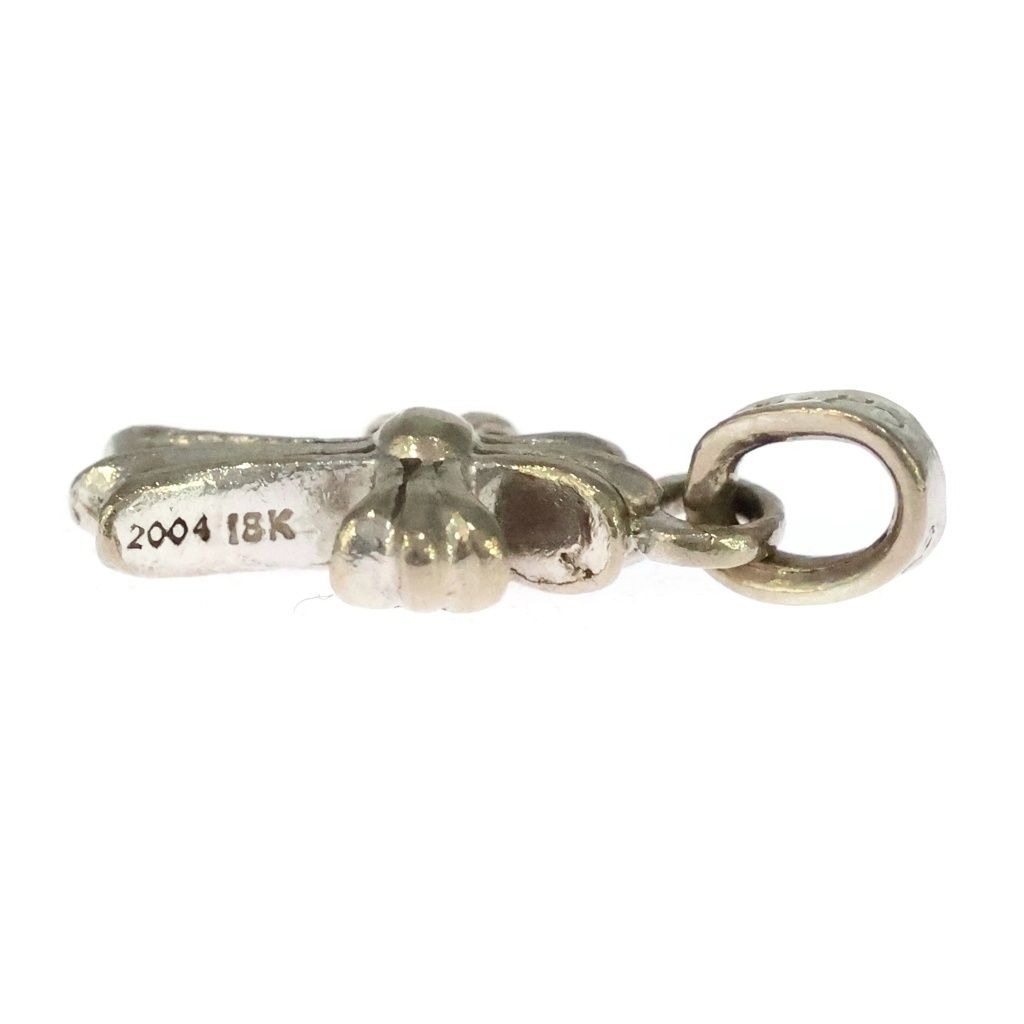 CHROME HEARTS (クロムハーツ) 18K CRS BBYFAT P/SAP ベイビーファットクロス PAVEピンクサファイア ペンダントトップ ホワイトゴールド -
