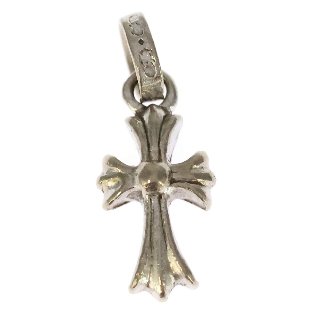 CHROME HEARTS (クロムハーツ) 18K CRS BBYFAT P/SAP ベイビーファットクロス PAVEピンクサファイア ペンダントトップ ホワイトゴールド -