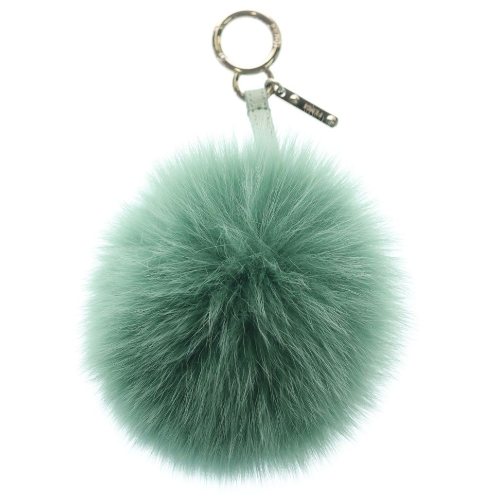 FENDI (フェンディ) ポンポンチャーム グリーン バッグチャーム キーリング シルバー金具 9,900円