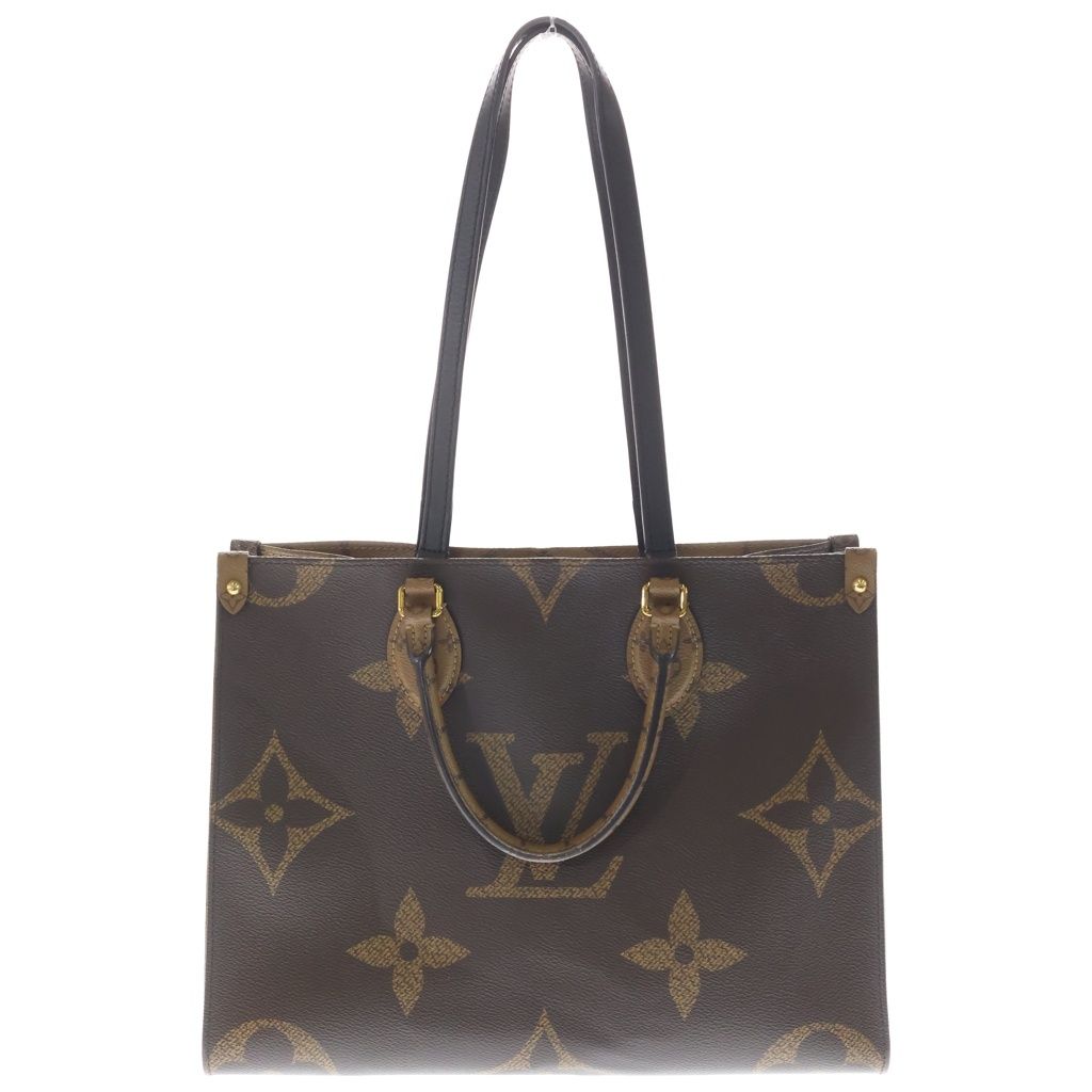LOUIS VUITTON (ルイヴィトン) リバースモノグラム オンザゴーGM PVC レザー 2WAY ハンドバッグ トートバッグ ショルダーバッグ ICタイプ ブラウン M45320