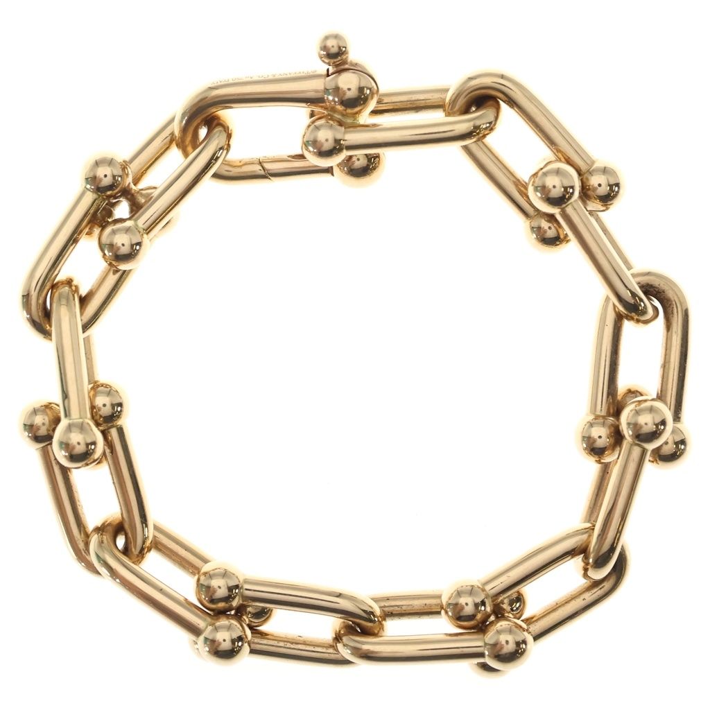 TIFFANY & Co. (ティファニー) ハードウェア ラージ リンク ブレスレット Au750 K18YG 14コマ イエローゴールド 770,000円