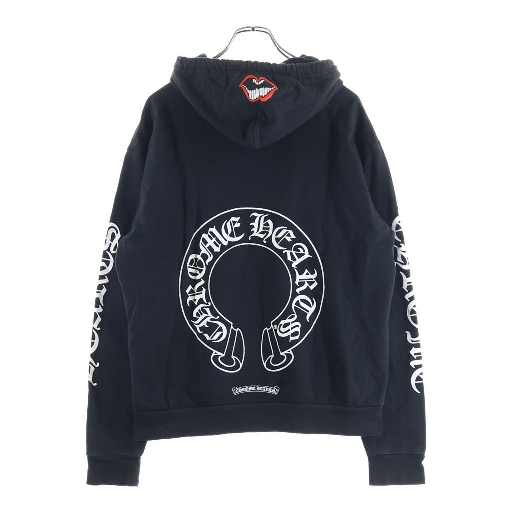 CHROME HEARTS (クロムハーツ) ×MATTY BOY Chomper Horseshoe Hoodie マッティボーイ チョンパー ホースシュー プルオーバースウェットパーカー ブラック