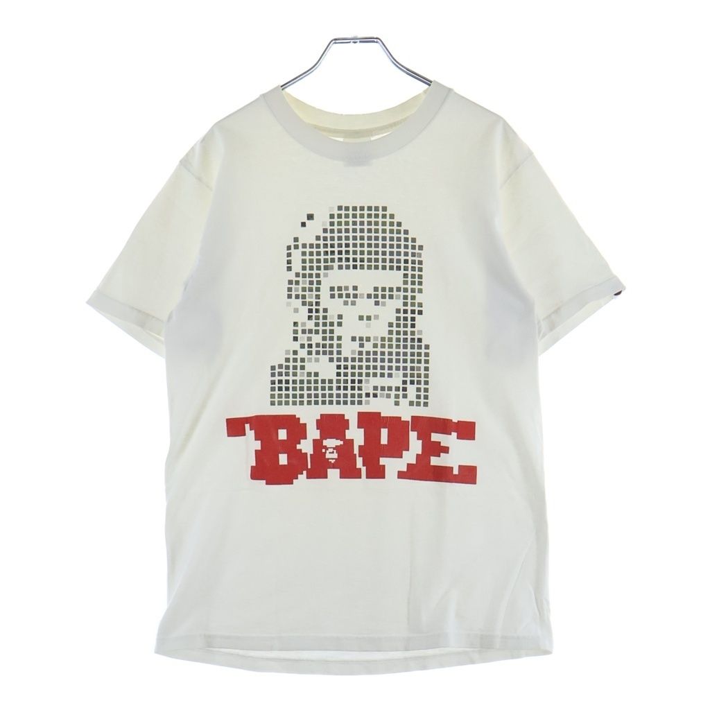 A BATHING APE (アベイシングエイプ) 90S avvilタグ 猿の惑星 クルーネック半袖Tシャツカットソー ホワイト