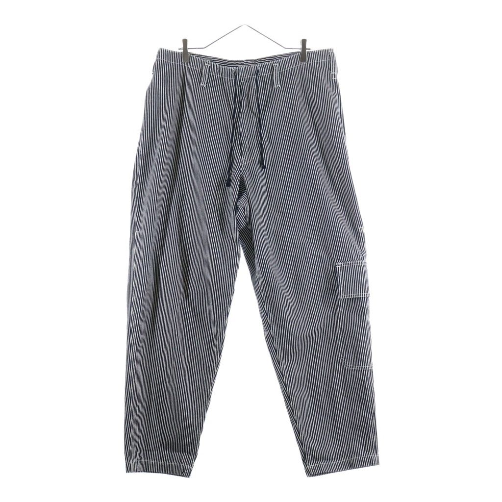 BLACK Scandal Yohji Yamamoto (ブラックスキャンダルヨウジヤマモト) 23SS HICKORY A-SIDE TUCK PANTS ヒッコリー エーサイド タックパンツ ストライプ ブルー/ホワイト HZ-P97-042