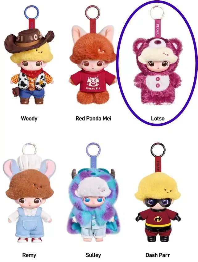 ポップマート ディムー WORLD x Pixarシリーズ ぬいぐるみキーホルダー_랏소