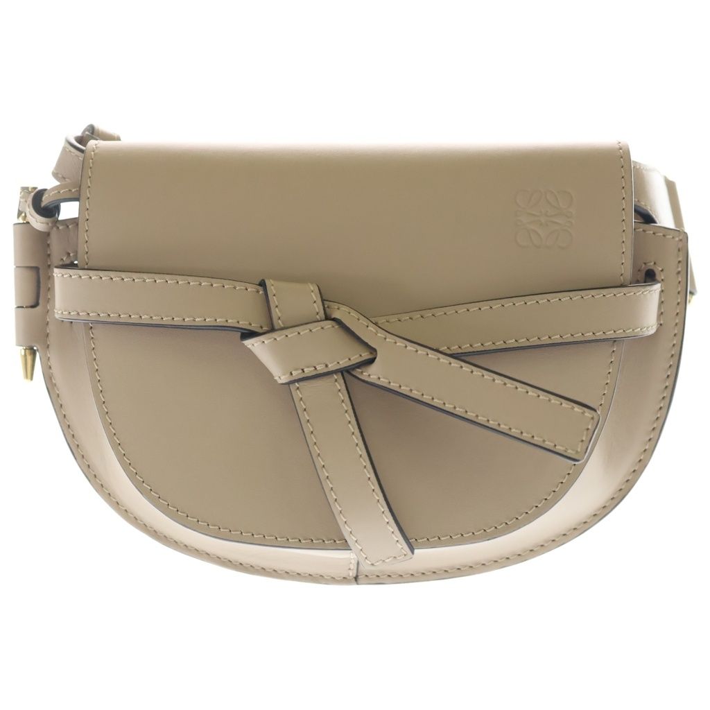 LOEWE (ロエベ) ゲートデュアル スモール アナグラムロゴ レザー ショルダーバッグ ベージュ 96,800円