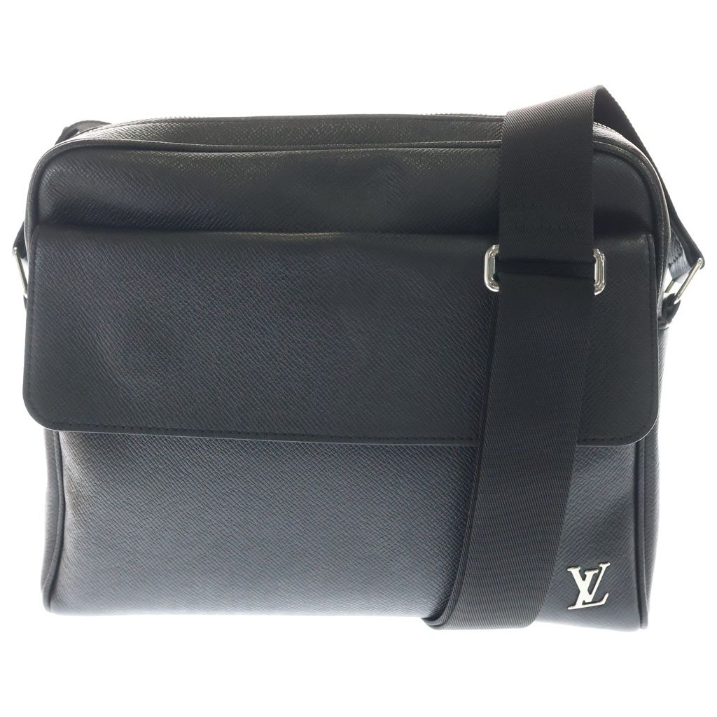 LOUIS VUITTON (ルイヴィトン) タイガ アレックス・メッセンジャー ショルダーバッグ ブラック レザー M30260 シルバー金具