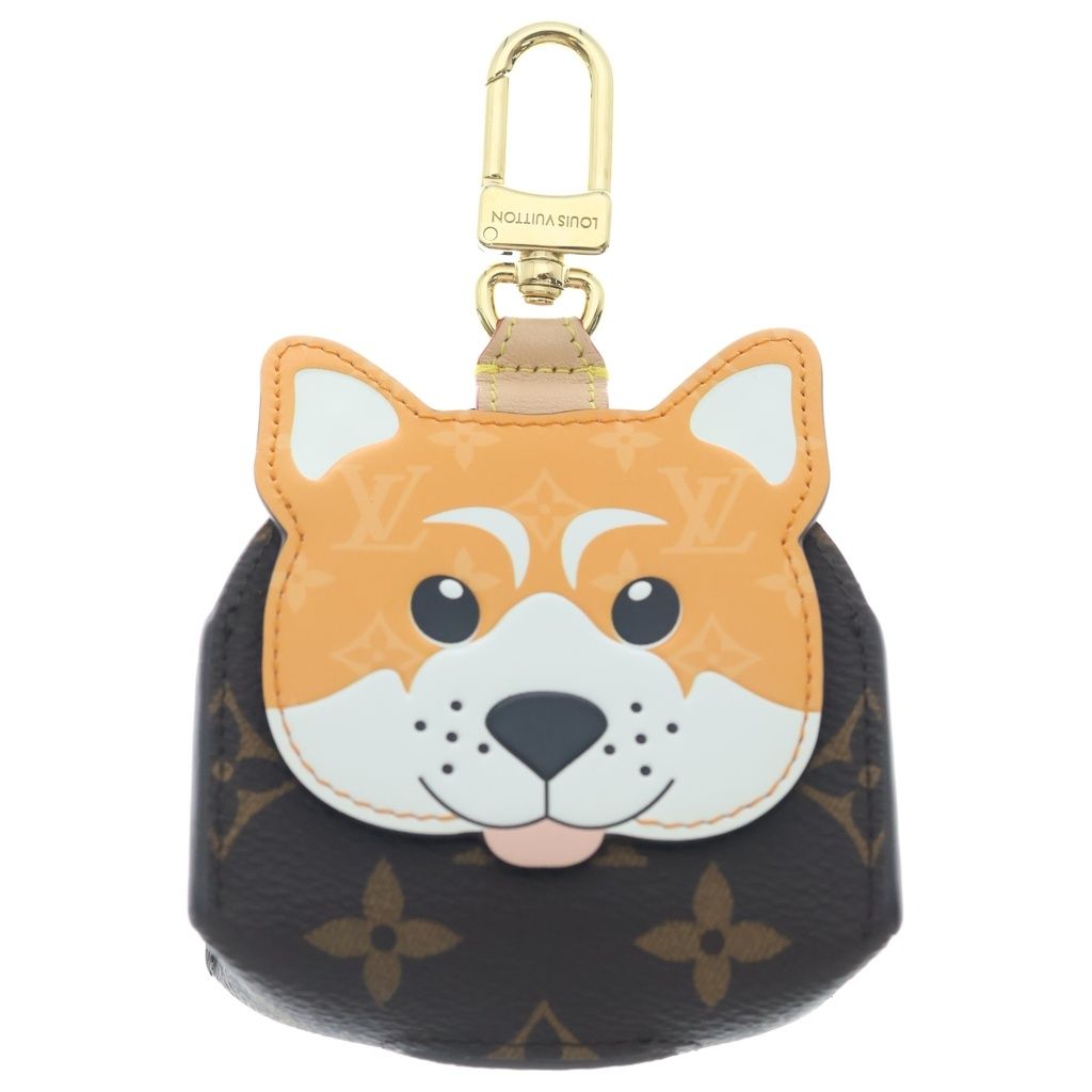 LOUIS VUITTON (ルイヴィトン) ドッグ バッグ ホルダー シバ モノグラム キーチャーム ブラウン GI1437