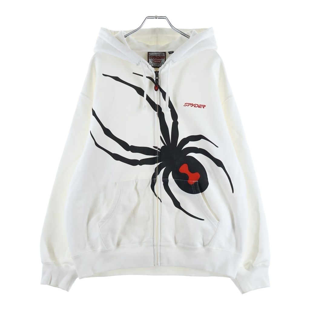 SUPREME (シュプリーム) 24AW ×SPYDER Zip Up Hooded Sweatshirt スパイダー スウェットジップパーカー ホワイト/ブラック -