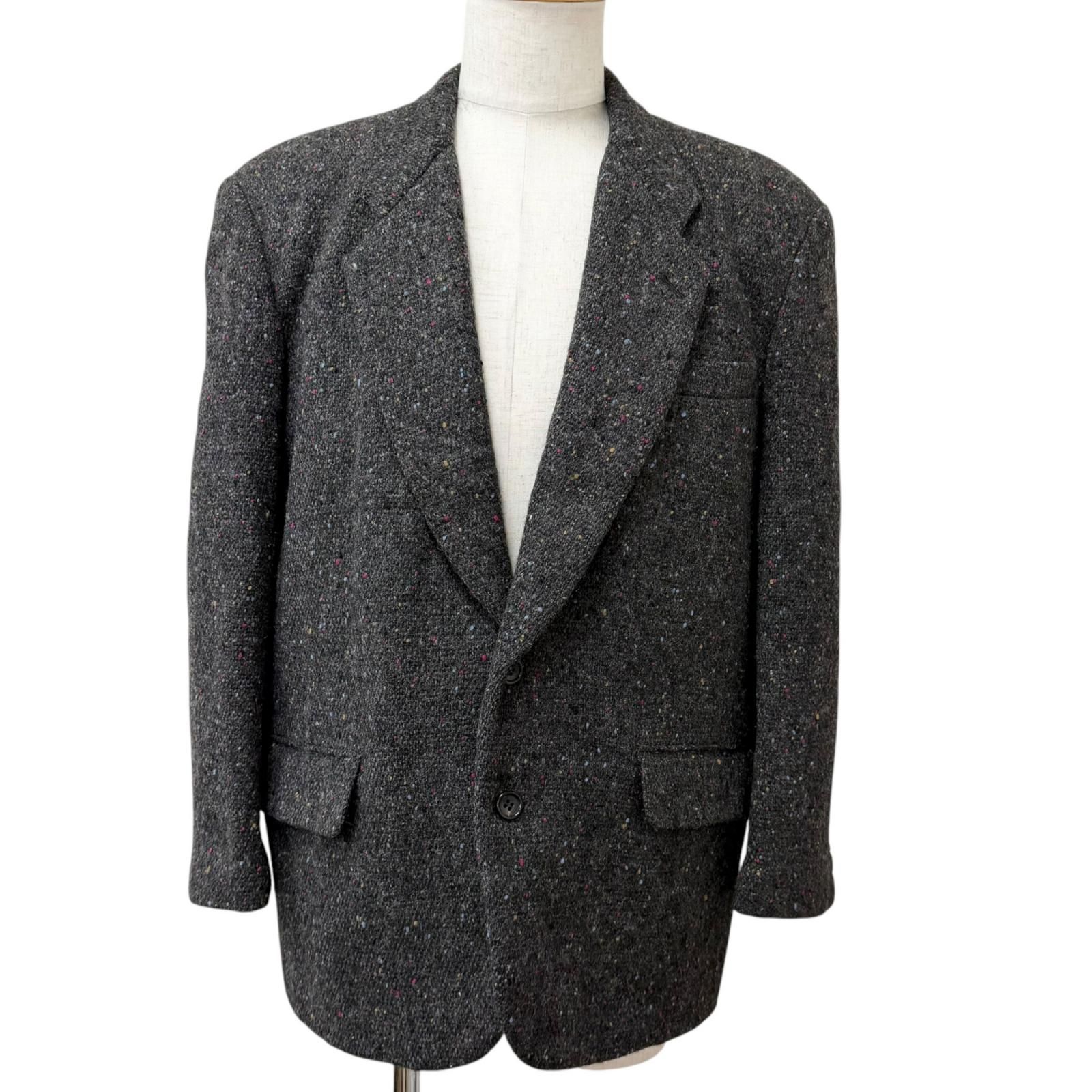 極美品□COMME des GARCONS HOMME コムデギャルソンオム 88AW アーカイブ シングル ツイード テーラードジャケット グレー S 日本製 28,080円