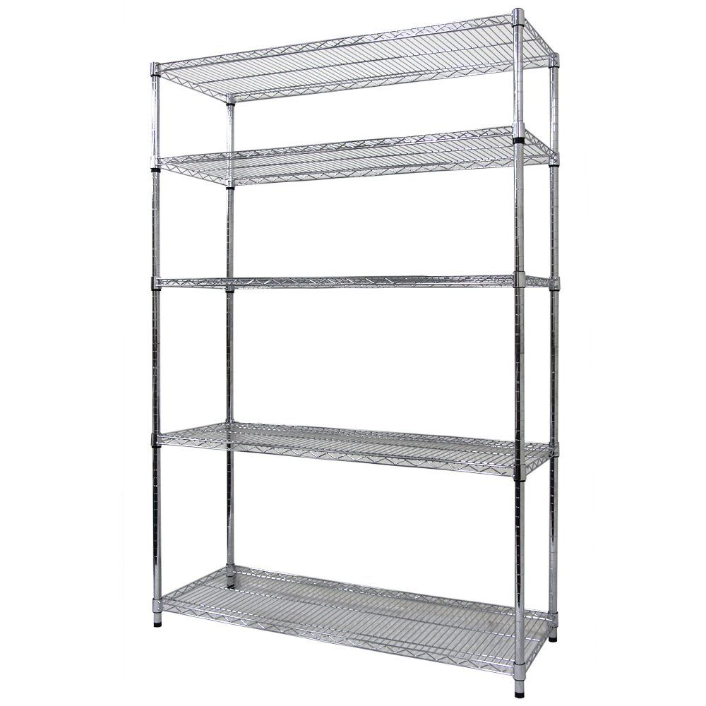 WEIMALL メタル スチール ラック 幅120cm × 奥行45cm × 高さ180cm × 5段 スチールラック スチールシェルフ 収納ラック 収納棚 メタルシェルフ メタル パイプラック ラック シェルフ 洋服収納 衣類収納 キッチン 収納 耐荷重ｍａ