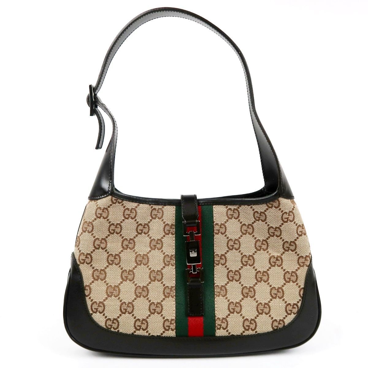 【新品同様・未使用】GUCCI グッチ イタリア製 GGキャンバス×レザー シェリー ジャッキー ワンショルダーバッグ 01147.001013【VC51】