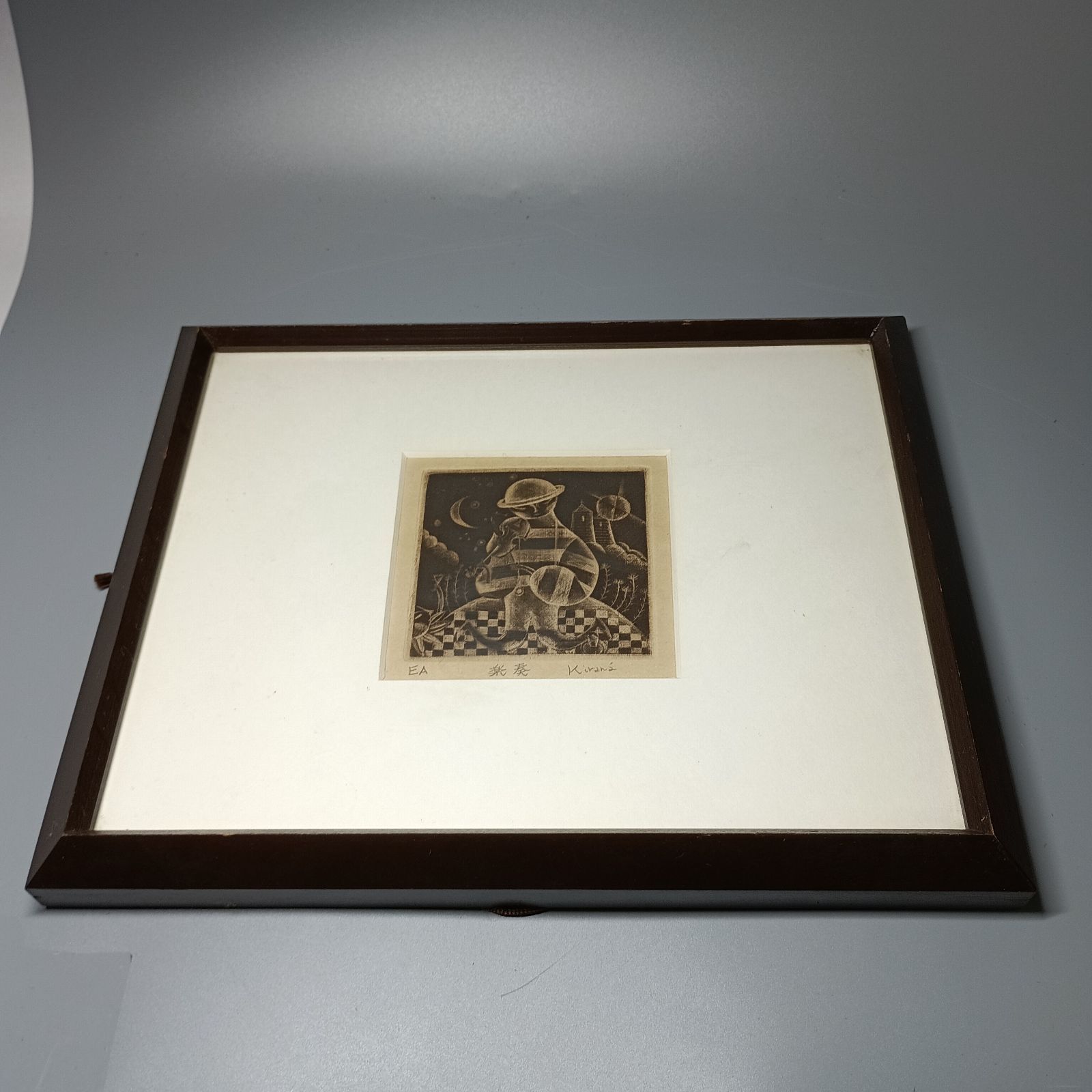 【直筆サイン・EA】【額装】「楽奏」幻想的アート 絵画 版画　MF535