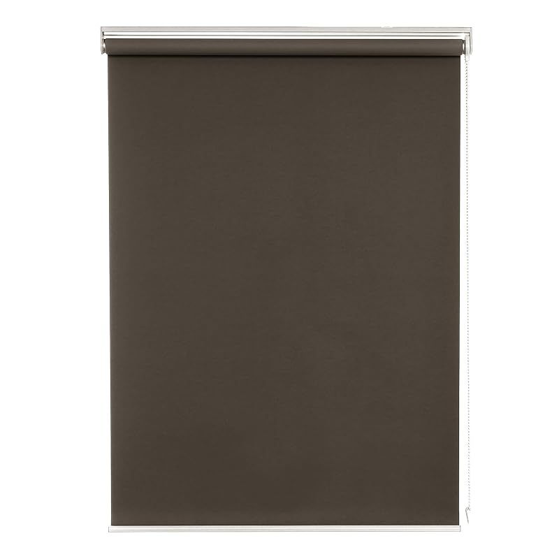 【新品】 Deconovo ロールスクリーン ロールカーテン 1級遮光 断熱 遮熱 防音 防寒 UVカット 13サイズ 表裏同色 幅90cm 丈220cm ブラウン