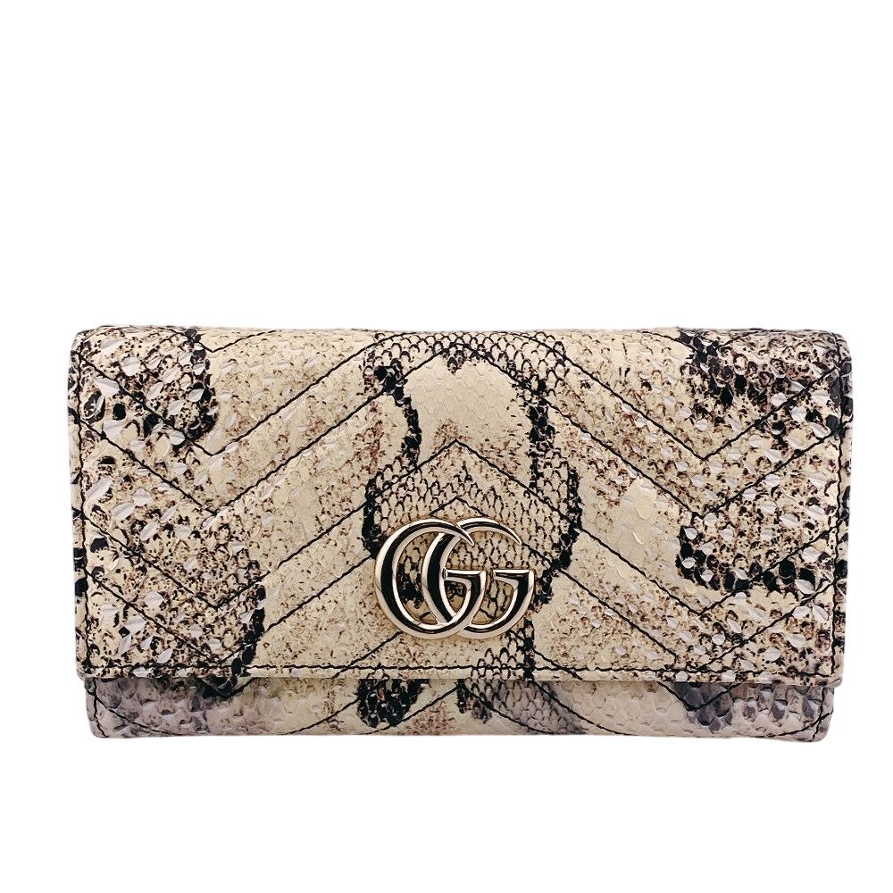 グッチ エキゾチック フラップ GGマーモント 長財布