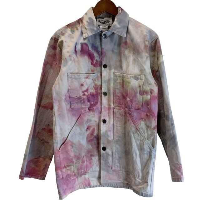 【中古】　ANNA SUI　デニムジャケット　Gジャン　トラッカージャケット　タイダイ　フロントポケット　USA製　古着　/1156