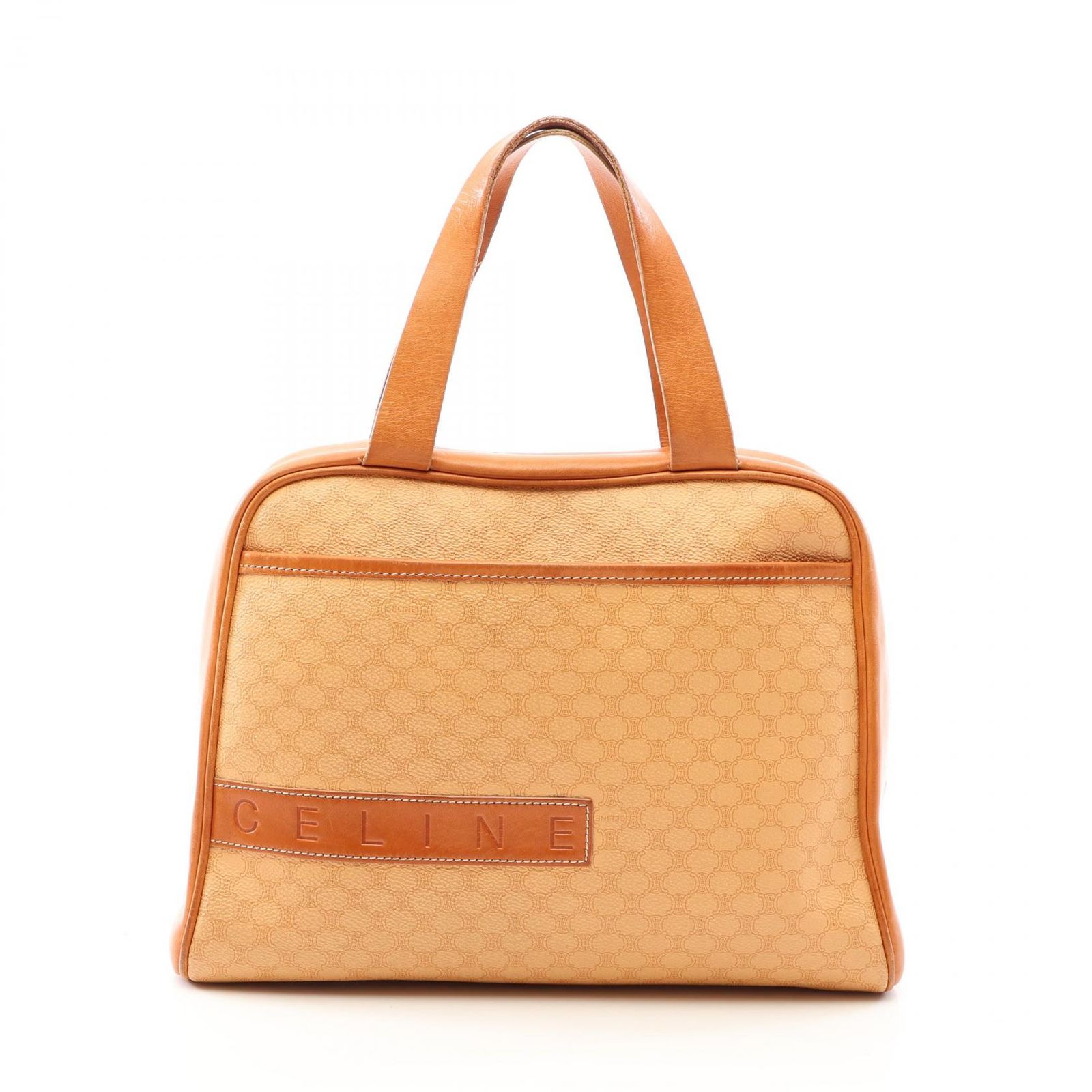 CELINE セリーヌ マカダム 型押しロゴ ハンドバッグ