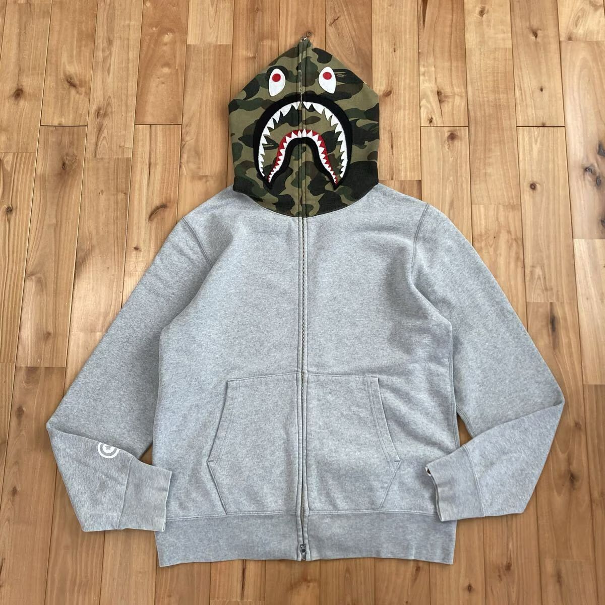 PONR シャーク パーカー Lサイズ グレー shark full zip hoodie a bathing ape BAPE 1st camo エイプ ベイプ アベイシングエイプ yi4446