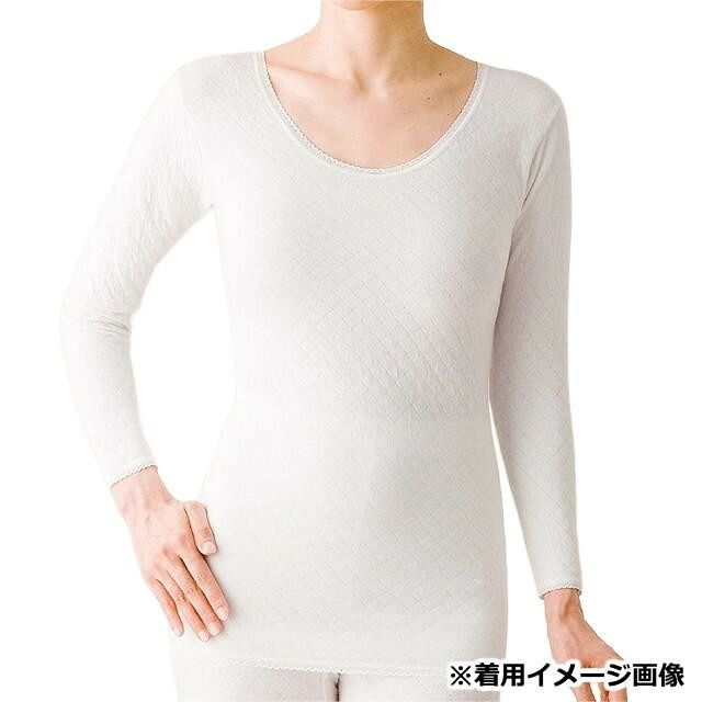 肌面はメディロン 表は綿100%の心地よさ ビビエルボ メディロン 極上キルト 婦人8分袖インナー 3層構造の保温インナー M 3311