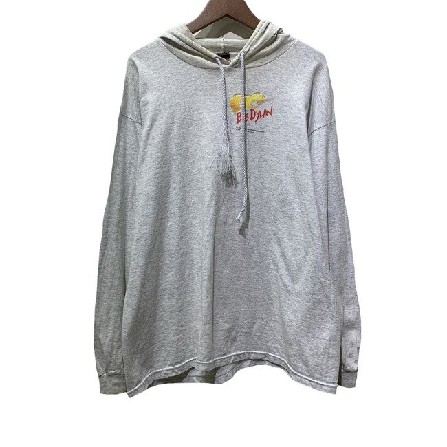 【中古】　BROCKUM　パーカー　90s vintage　90年代　(C)1991 EAST WEST TOURING COMPANY　フーディ　プルオーバー　トップス　ボブディラン　プリント　USA製　オーバーサイズ　古着　/1950