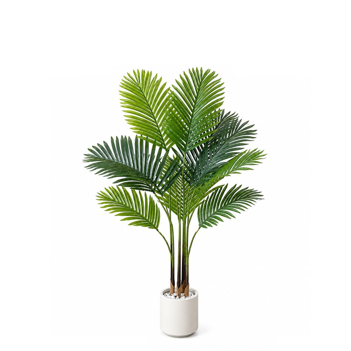 RAKU フェイクグリーン アレカヤシ 130cm 人工観葉樹 観葉植物 造花 シンプル オフィス インテリア 大型 人工 お祝い 父の日 | フェイクグリーン アレカヤシ 大型 人工観葉植物 ヤシ 造花 鉢植え 室内 リビング 玄関 オフィス 店舗 ホテｍａ