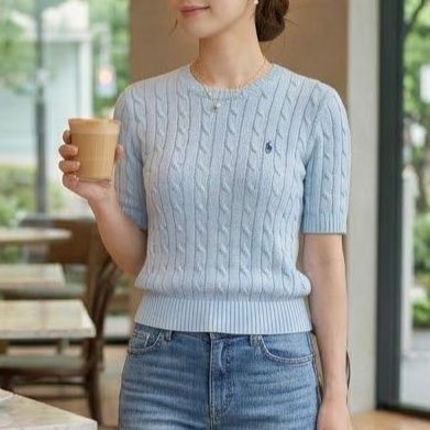 POLO RALPH LAUREN ポロラルフローレン ケーブルニット 半袖 コットン