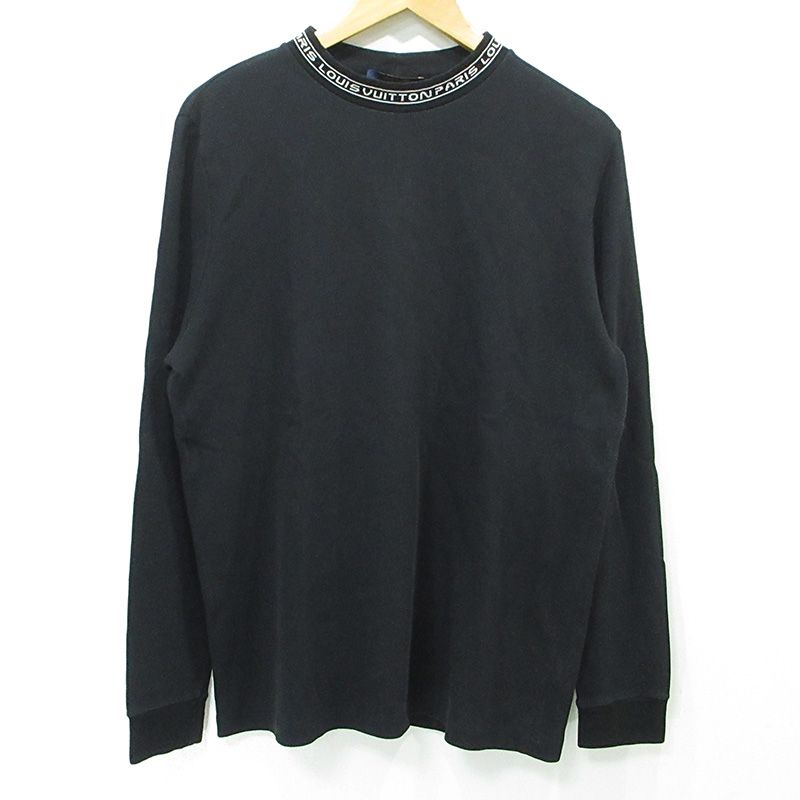 【三重本店】 中古 LOUIS VUITTON | ルイ・ヴィトン リブロゴジャガードロングスリーブTシャツ 長袖Tシャツ 19SS RM191M HUC HGY02W ブラック サイズ：L 【135】 24,360円