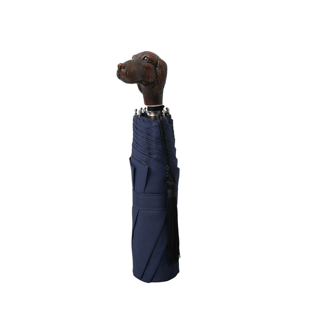 ギ ドゥ ジャン Guy de Jean 折りたたみ傘 Animal Handle Folding Umbrella Lévrier Greyhound 晴雨兼用 UVカット フランス製 ネイビー ユニセックス 人気 ブランド おしゃれ プレゼント 送料無料