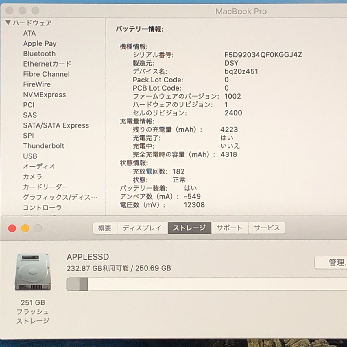 ジャンク MacBook Pro 13