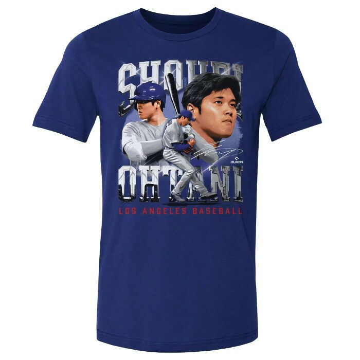 爽やかなブルーに躍動感を刻む MLB選手会公式ライセンス 500LEVEL 大谷翔平Tシャツ ブルー XL コットン100% 2306016