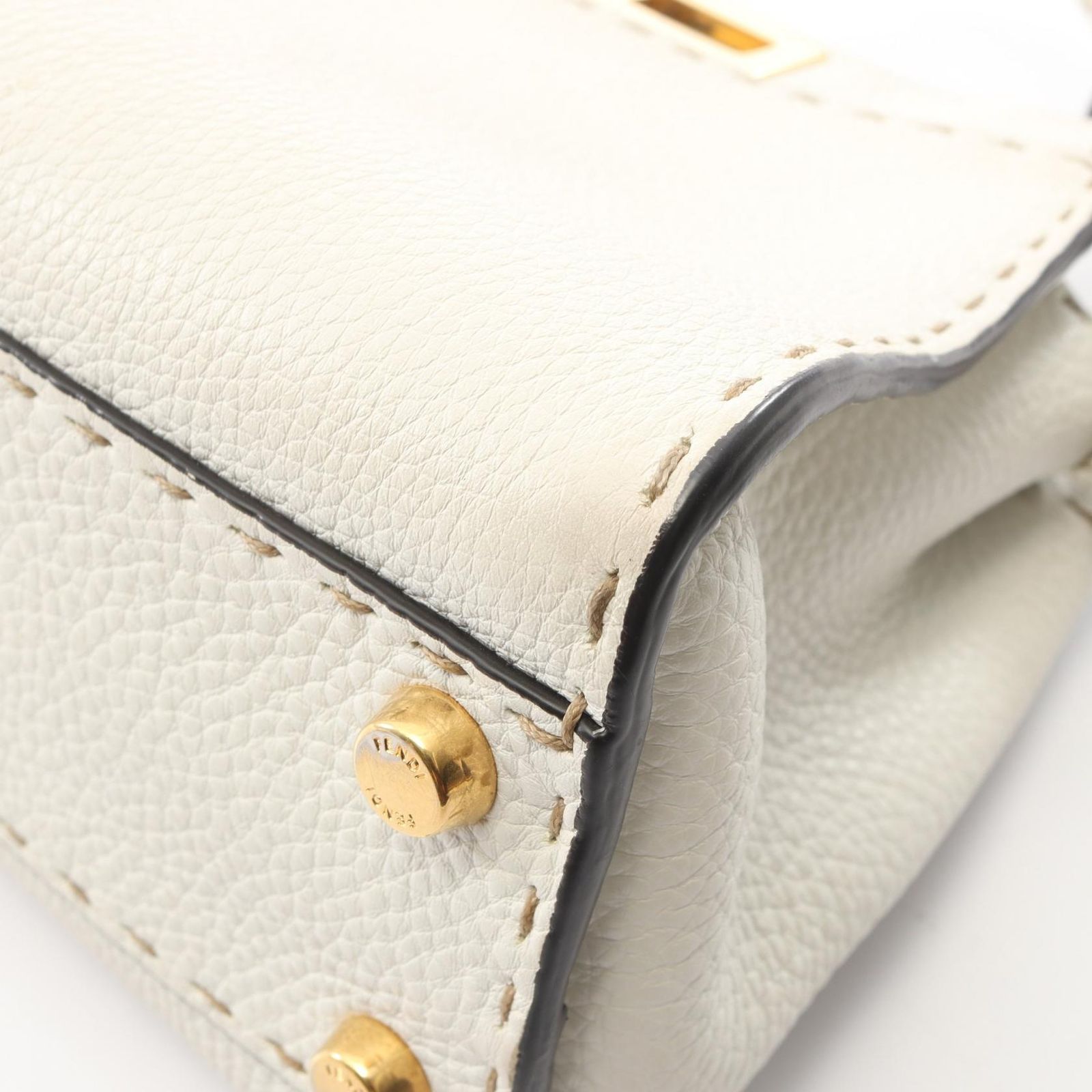 フェンディ FENDI ハンドバッグ ミニピーカブー セレリア 2WAY 8BN244 ホワイト レザー ピーカブー セレリア ミニ レディース Used B