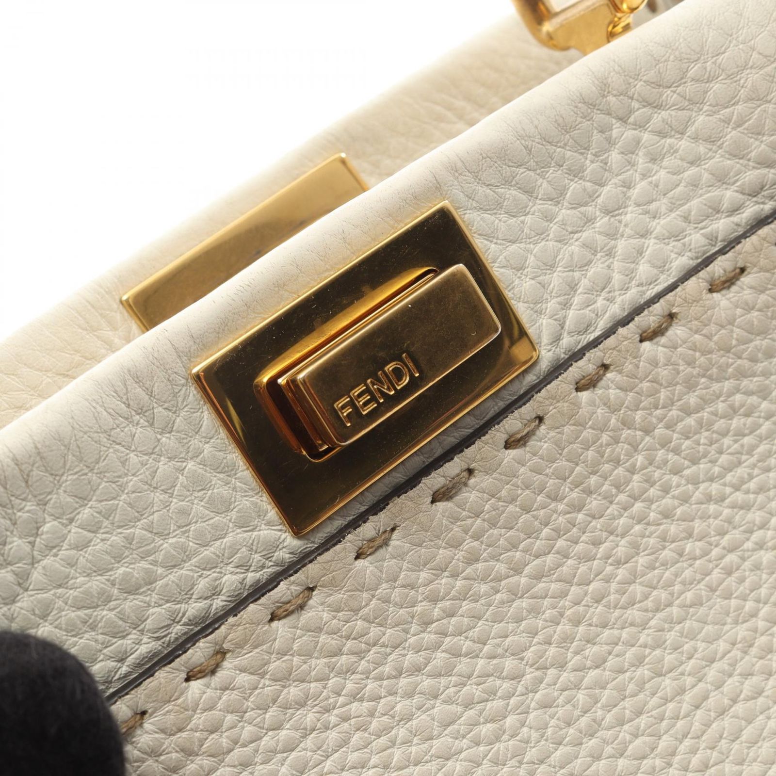 フェンディ FENDI ハンドバッグ ミニピーカブー セレリア 2WAY 8BN244 ホワイト レザー ピーカブー セレリア ミニ レディース Used B