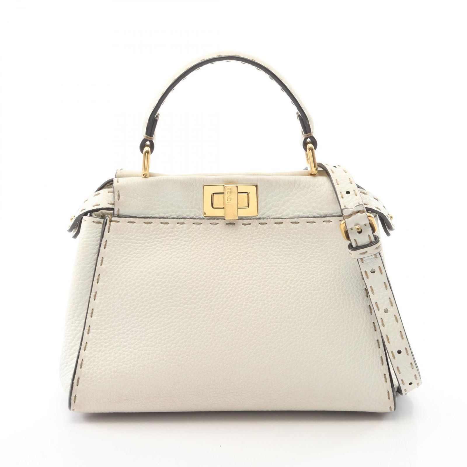 フェンディ FENDI ハンドバッグ ミニピーカブー セレリア 2WAY 8BN244 ホワイト レザー ピーカブー セレリア ミニ レディース Used Bハンドバッグ