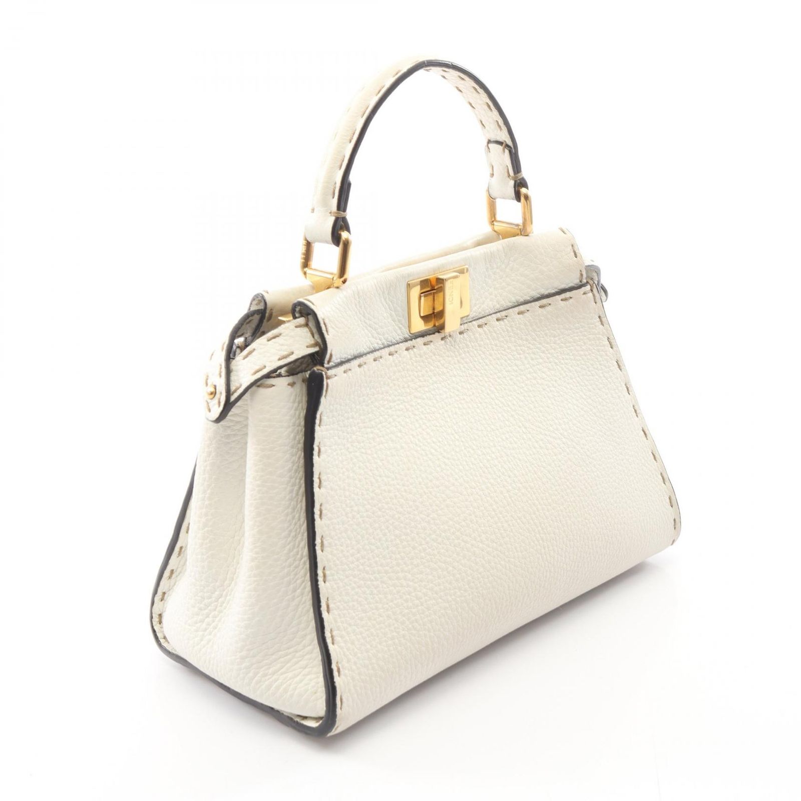 フェンディ FENDI ハンドバッグ ミニピーカブー セレリア 2WAY 8BN244 ホワイト レザー ピーカブー セレリア ミニ レディース Used B