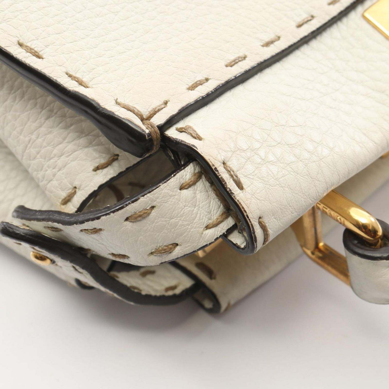フェンディ FENDI ハンドバッグ ミニピーカブー セレリア 2WAY 8BN244 ホワイト レザー ピーカブー セレリア ミニ レディース Used B