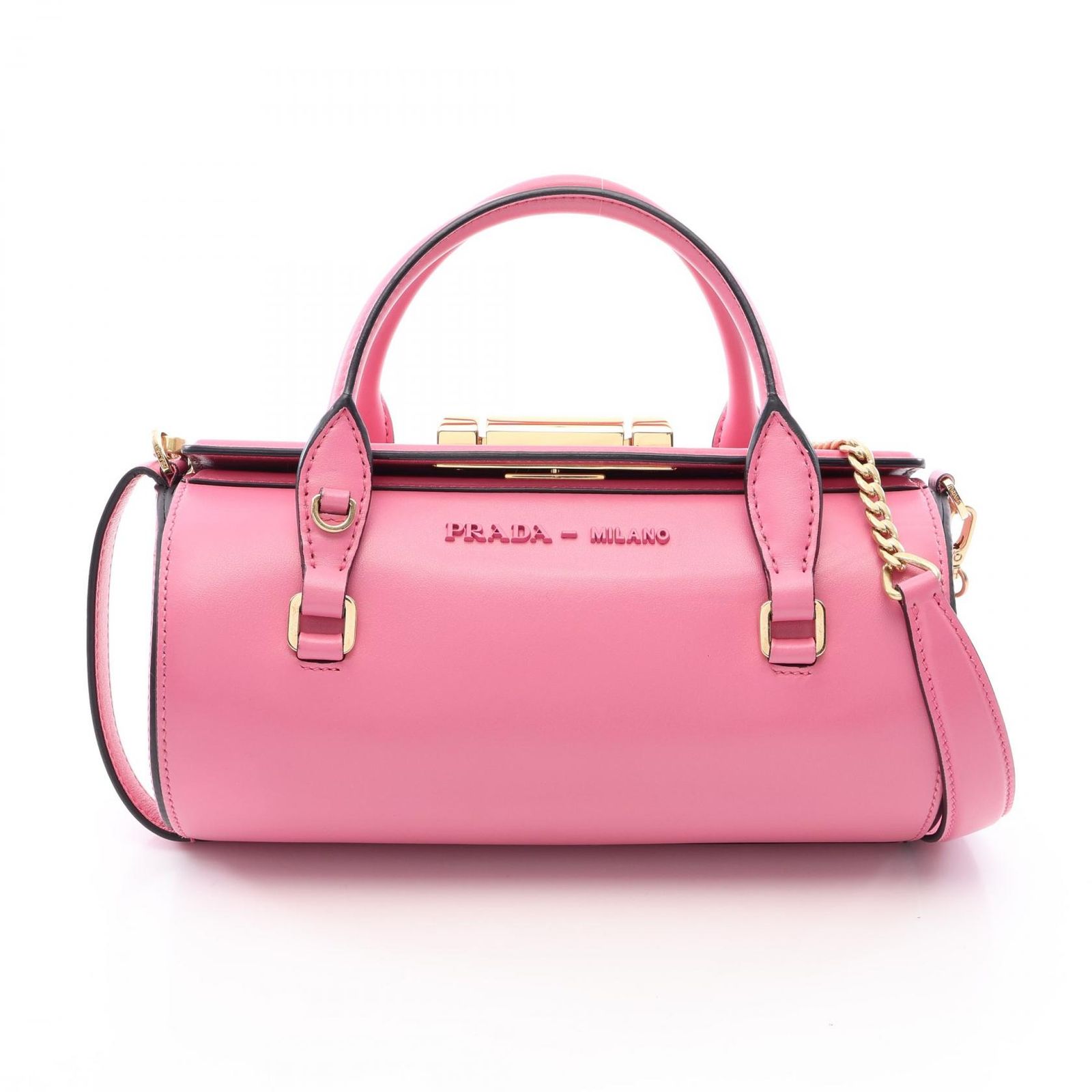 プラダ PRADA ハンドバッグ シビル 2WAY ピンク レザー シビル ショルダーバッグ レディース Used A